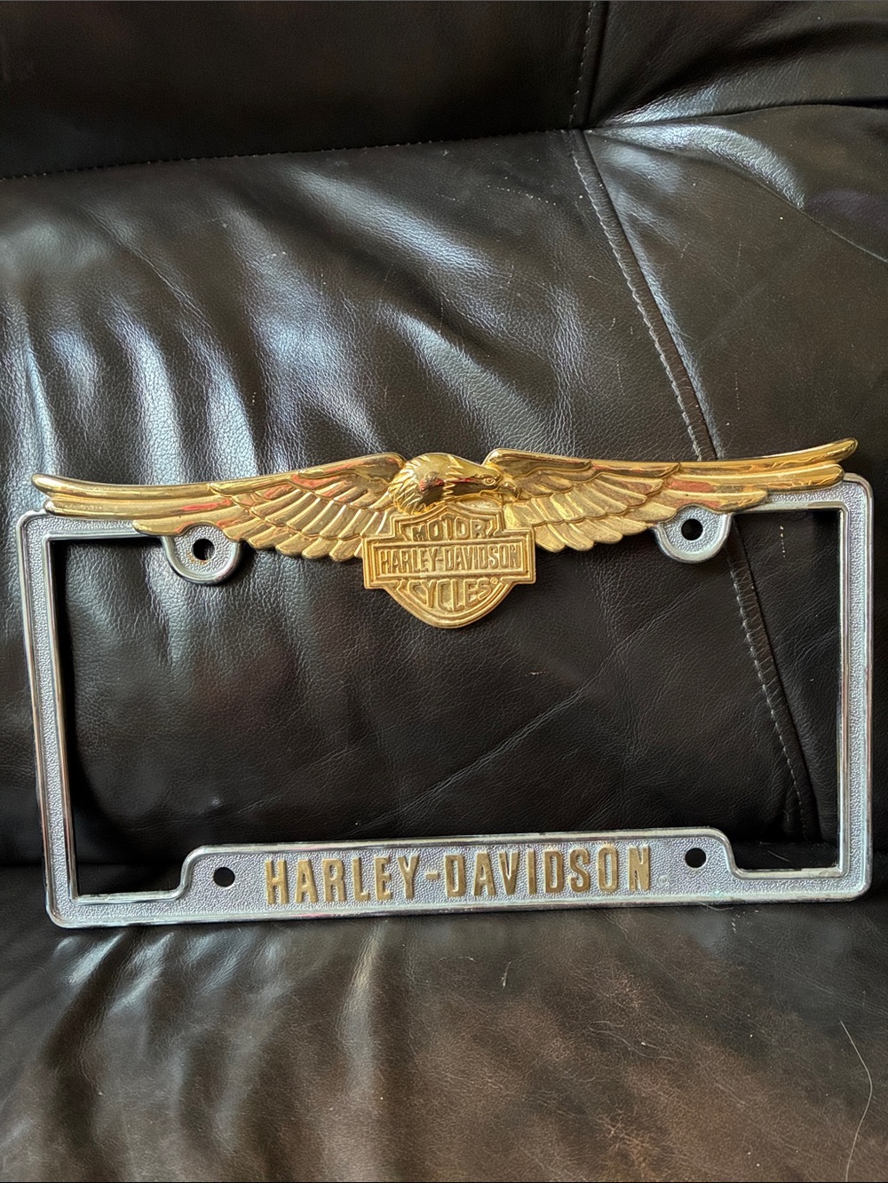 Harley-Davidson Chrome Vintage Dealer License Plate Frame Chroma Graphics Inc